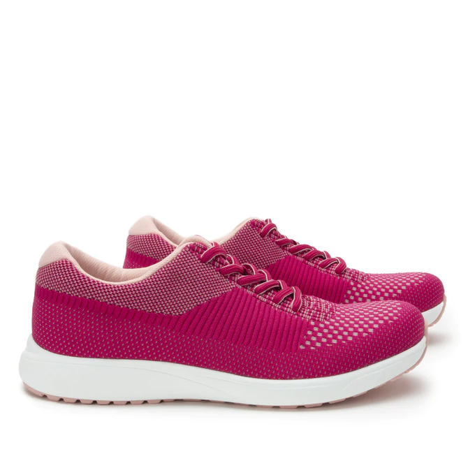 TRAQ by Alegria Womens Goalz (5600) Knit Sneaker- Berry