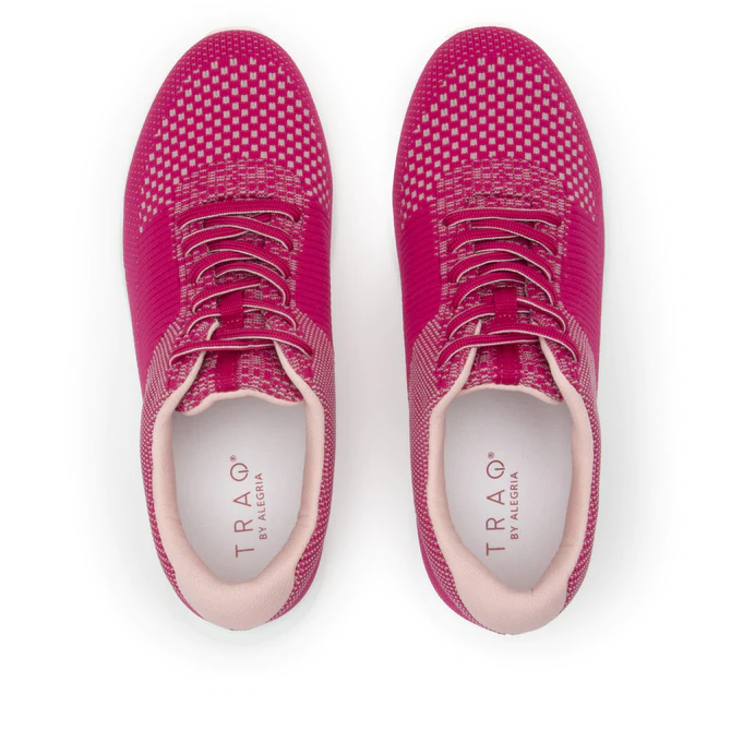 TRAQ by Alegria Womens Goalz (5600) Knit Sneaker- Berry