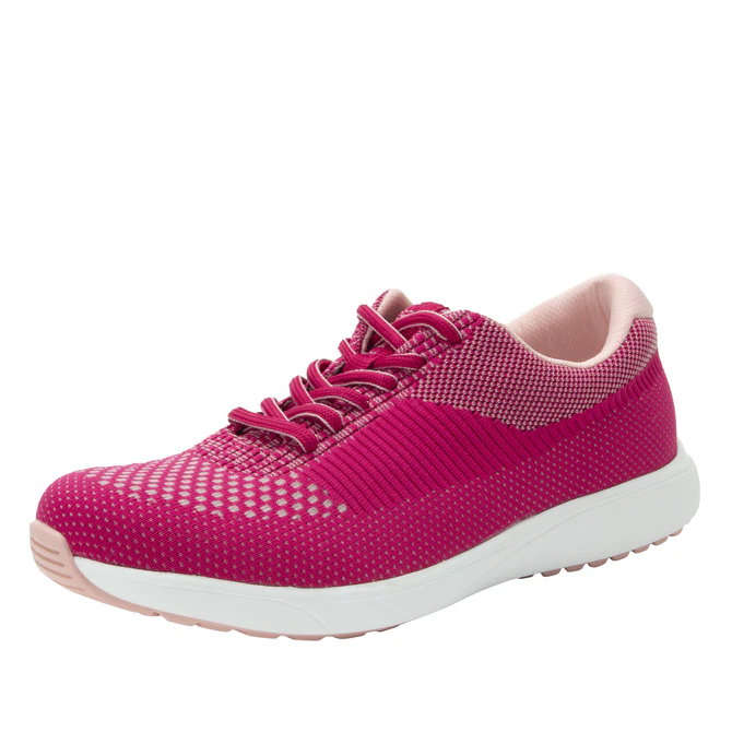 TRAQ by Alegria Womens Goalz (5600) Knit Sneaker- Berry