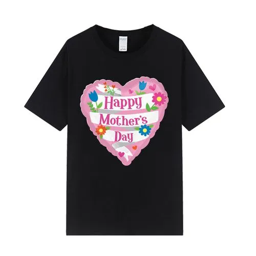 Unisex T-shirt Short Sleeve T-Shirts Simple Style Letter Heart Shape