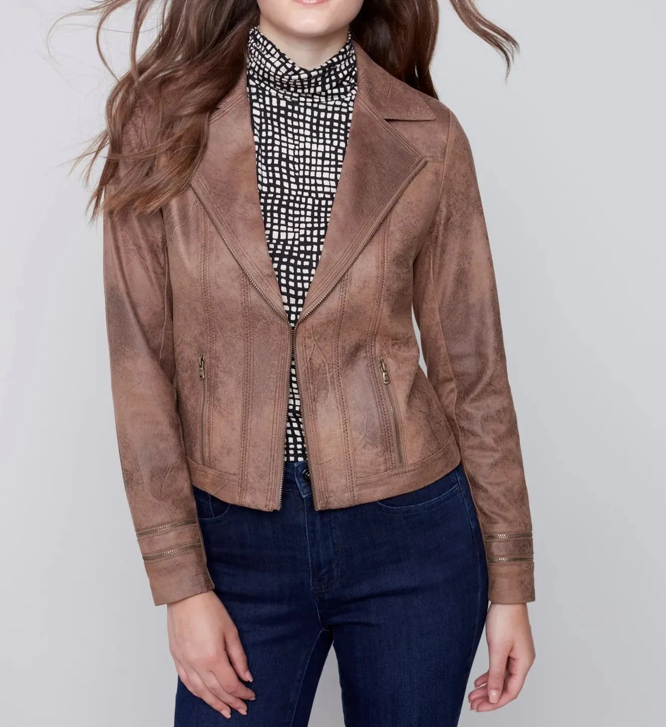 Vintage Faux Suede Perfecto Jacket