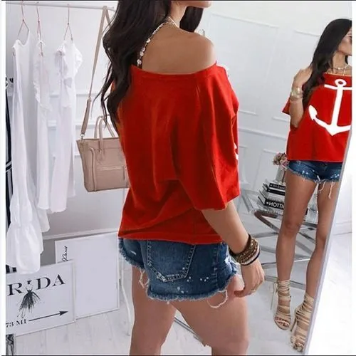 Women's Blouse Short Sleeve T-shirts Casual Printing