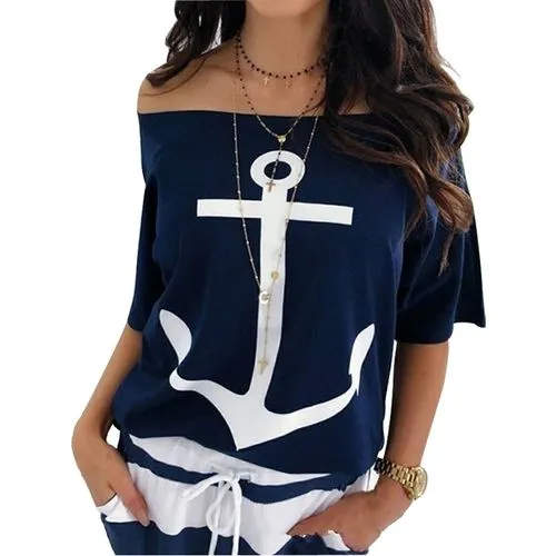 Women's Blouse Short Sleeve T-shirts Casual Printing