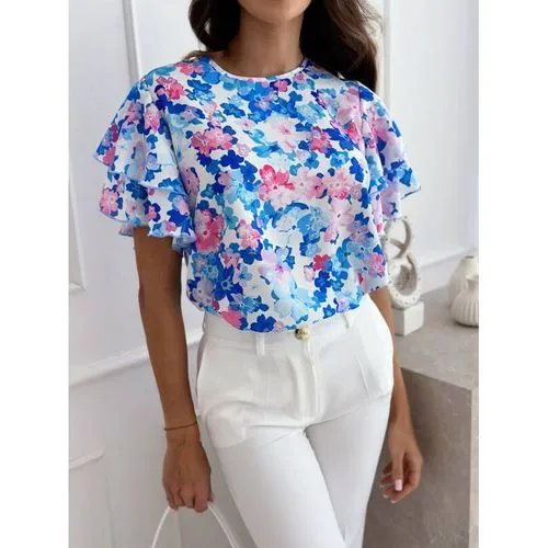 Women's Blouse Short Sleeve T-Shirts Vacation Ditsy Floral