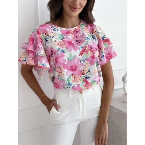 Women's Blouse Short Sleeve T-Shirts Vacation Ditsy Floral