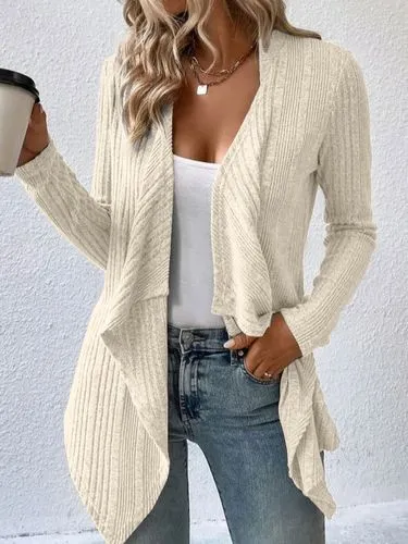 Women's Cardigan Knitwear Long Sleeve Sweaters & Cardigans Casual Elegant Solid Color