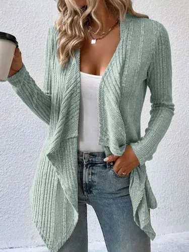 Women's Cardigan Knitwear Long Sleeve Sweaters & Cardigans Casual Elegant Solid Color