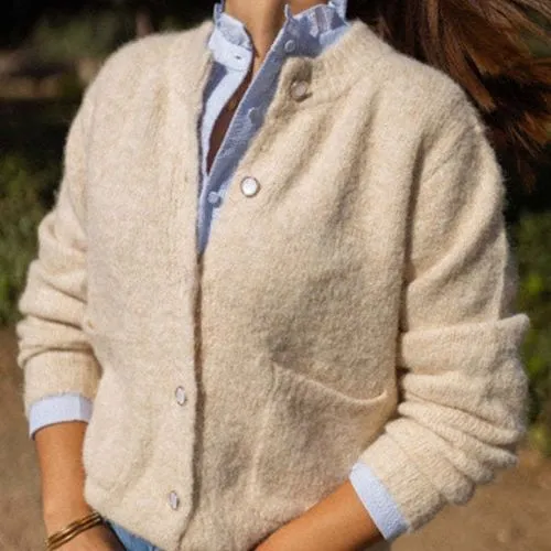 Women's Cardigan Sweater Long Sleeve Sweaters & Cardigans Casual Solid Color