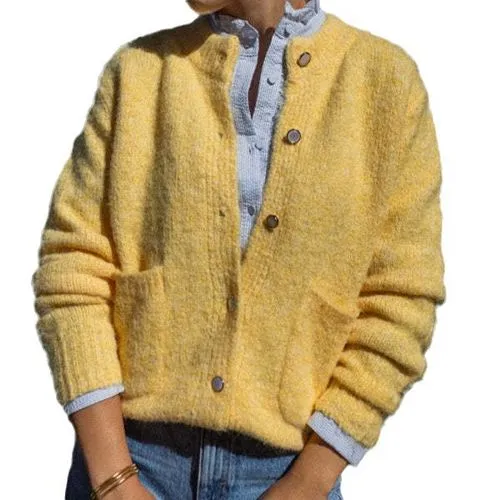 Women's Cardigan Sweater Long Sleeve Sweaters & Cardigans Casual Solid Color