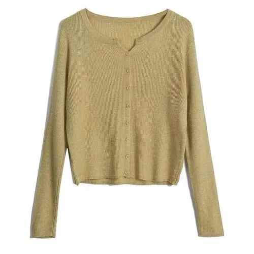 Women's Sweater Long Sleeve Sweaters & Cardigans Button Casual Solid Color