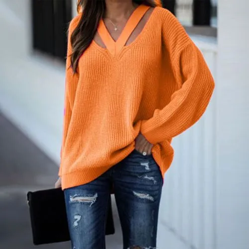 Women's Sweater Long Sleeve Sweaters & Cardigans Casual Solid Color