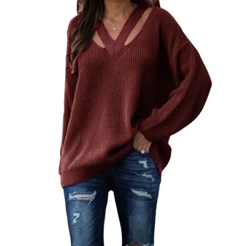 Women's Sweater Long Sleeve Sweaters & Cardigans Casual Solid Color