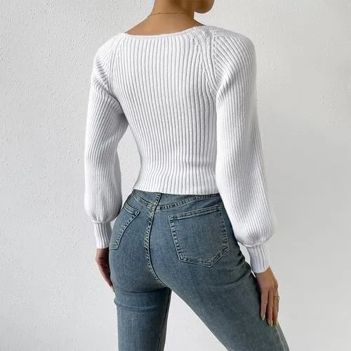 Women's Sweater Long Sleeve Sweaters & Cardigans Elegant Streetwear Solid Color