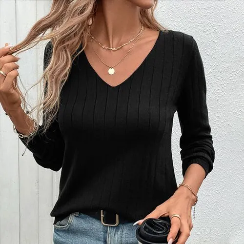 Women's Sweater Long Sleeve Sweaters & Cardigans Elegant Streetwear Stripe Solid Color