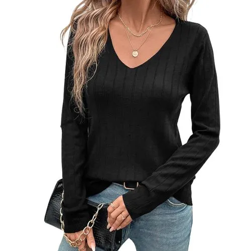 Women's Sweater Long Sleeve Sweaters & Cardigans Elegant Streetwear Stripe Solid Color