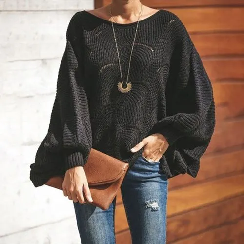 Women's Sweater Long Sleeve Sweaters & Cardigans Hollow Out Elegant Streetwear Solid Color