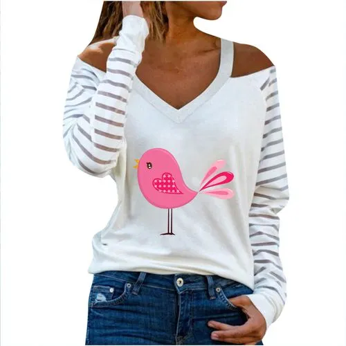 Women's T-shirt Long Sleeve T-shirts Printing Fashion Streetwear Printing