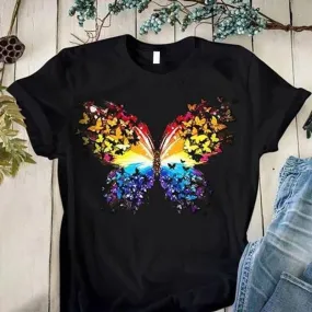 Women's T-shirt Short Sleeve T-Shirts Casual Butterfly