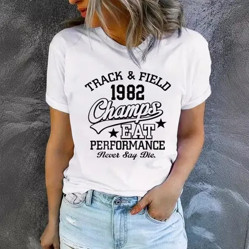 Women's T-shirt Short Sleeve T-Shirts Printing Streetwear Letter