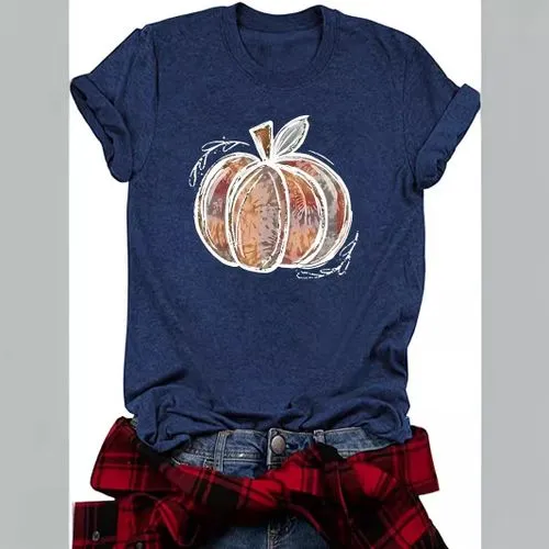 Women's T-shirt Short Sleeve T-Shirts Printing Streetwear Pumpkin