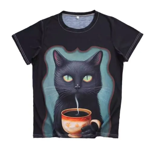 Women's T-shirt Short Sleeve T-Shirts Simple Style Cat