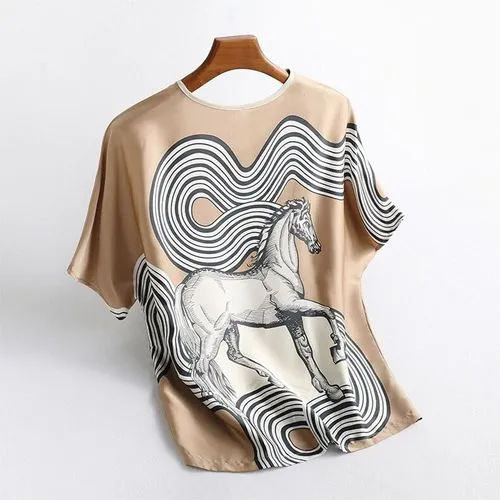 Women's T-shirt Short Sleeve T-shirts Streetwear Horse