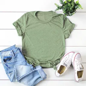 Women's T-shirt Short Sleeve T-shirts Streetwear Solid Color