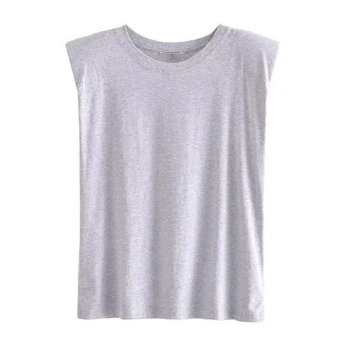 Women's T-shirt Sleeveless T-shirts Casual Solid Color