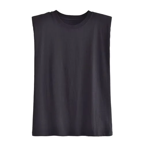 Women's T-shirt Sleeveless T-shirts Casual Solid Color