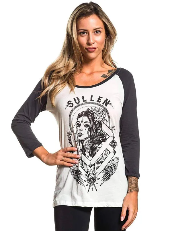 Women's Majestic Raglan Tee (Antique White/Grey)