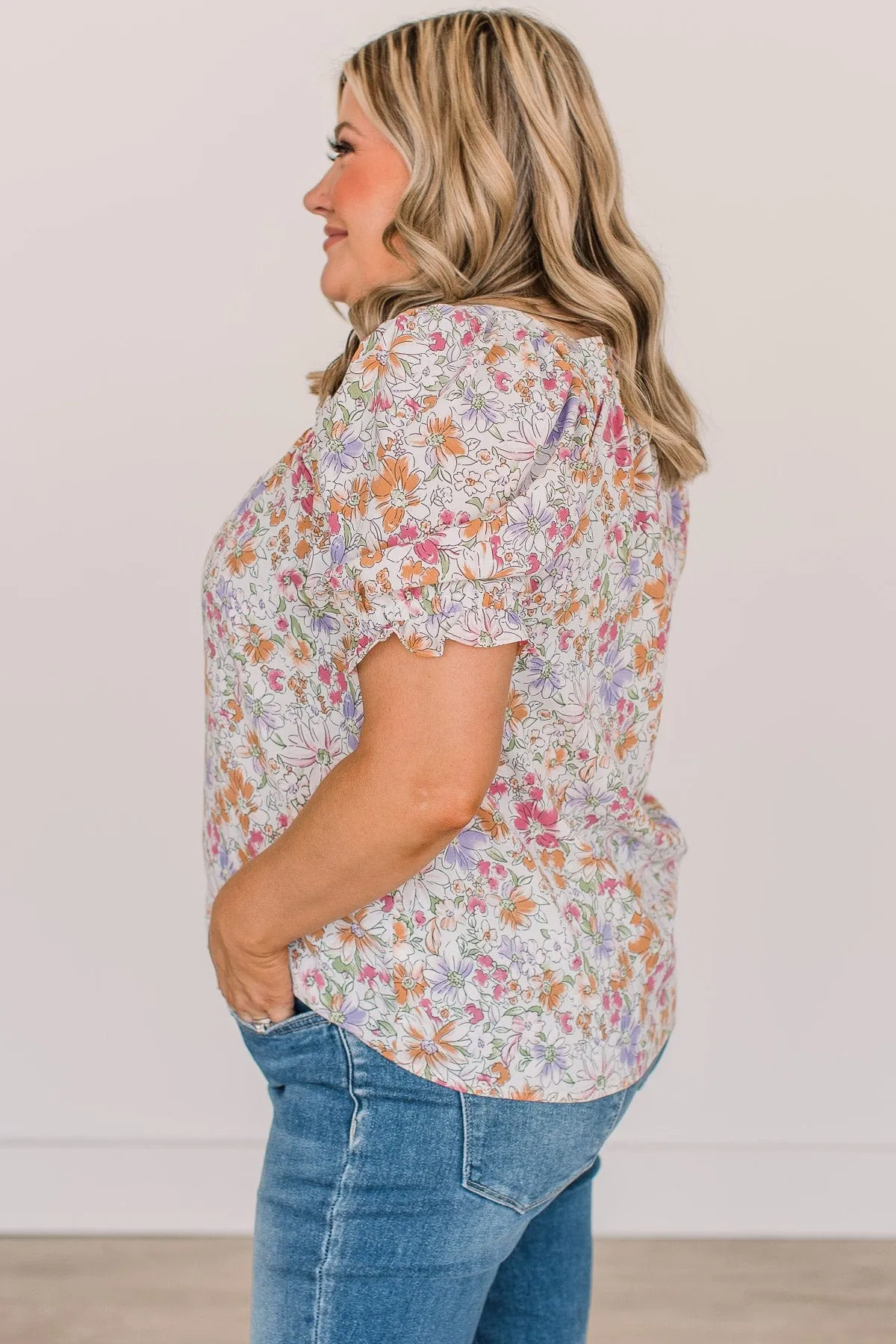 Words Of Love Floral Blouse- Ivory